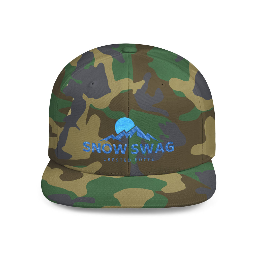Snow Swag Flat Bill Snapback Cap