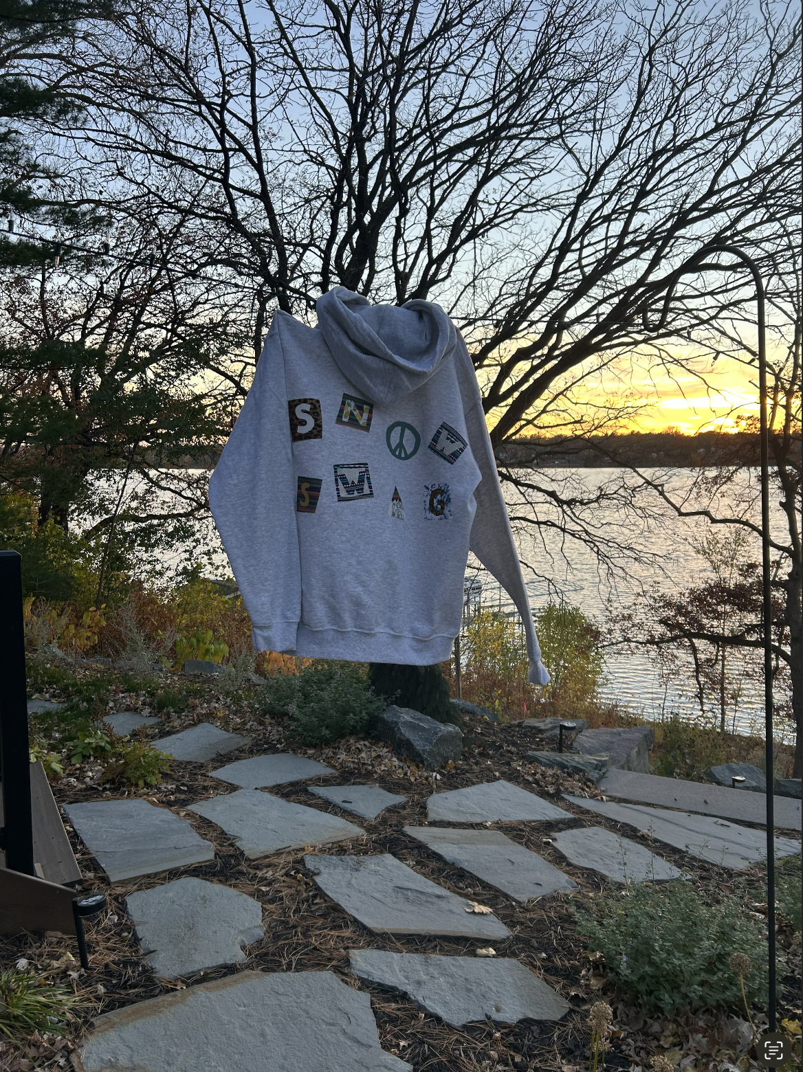 Sweatshirts With Sewn Designs.